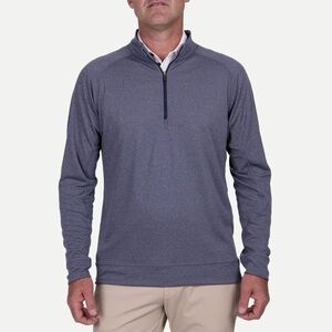 KJUS Men's Keano Half-Zip Golf Mid Layer Atlanta Blue Melange- Still Full Price